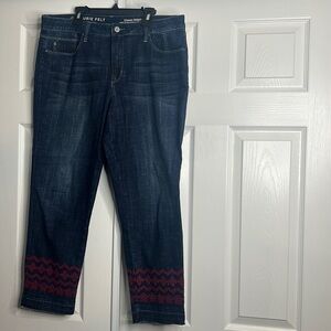 Laurie Felt Classic Stiletto With Drop Hem 12 Dark Wash